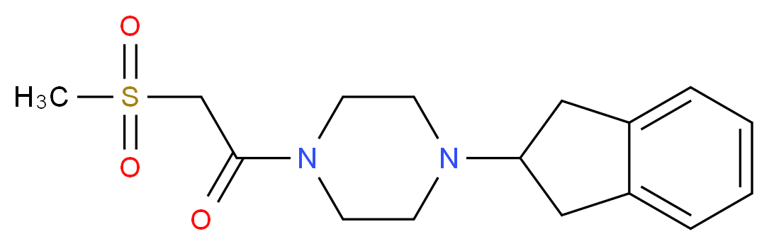 1-(2,3-dihydro-1H-inden-2-yl)-4-[(methylsulfonyl)acetyl]piperazine_Molecular_structure_CAS_)