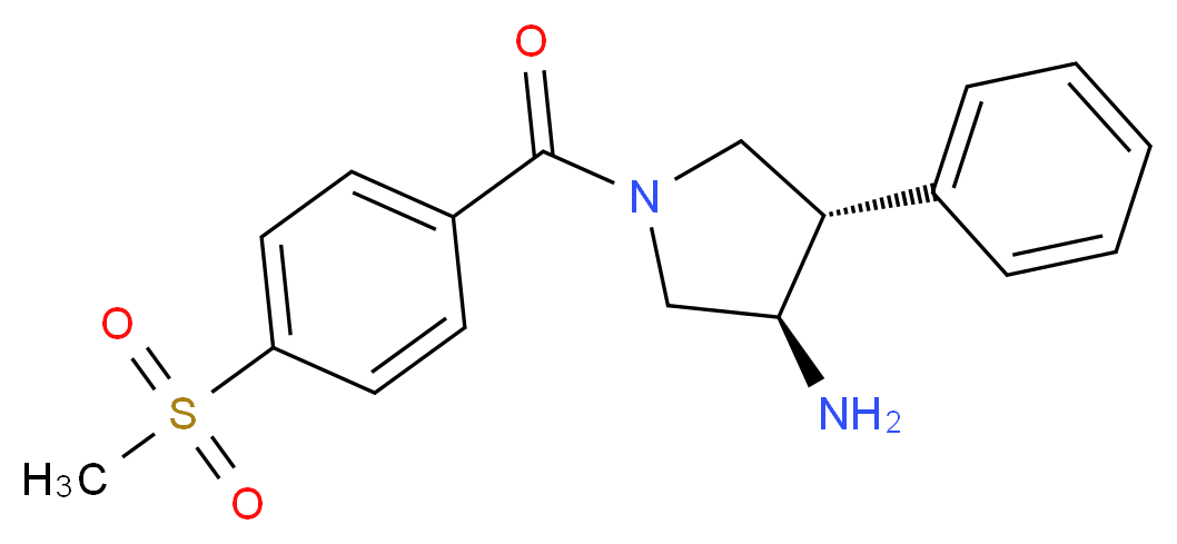 (3R*,4S*)-1-[4-(methylsulfonyl)benzoyl]-4-phenylpyrrolidin-3-amine_Molecular_structure_CAS_)