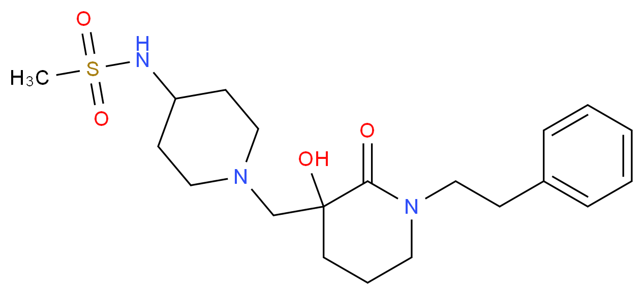 N-(1-{[3-hydroxy-2-oxo-1-(2-phenylethyl)piperidin-3-yl]methyl}piperidin-4-yl)methanesulfonamide_Molecular_structure_CAS_)