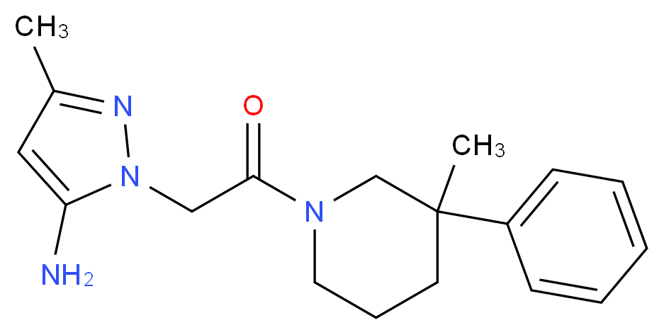 3-methyl-1-[2-(3-methyl-3-phenylpiperidin-1-yl)-2-oxoethyl]-1H-pyrazol-5-amine_Molecular_structure_CAS_)