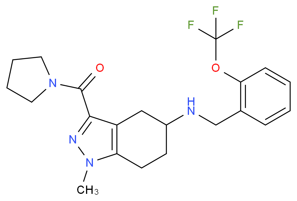 1-methyl-3-(1-pyrrolidinylcarbonyl)-N-[2-(trifluoromethoxy)benzyl]-4,5,6,7-tetrahydro-1H-indazol-5-amine_Molecular_structure_CAS_)