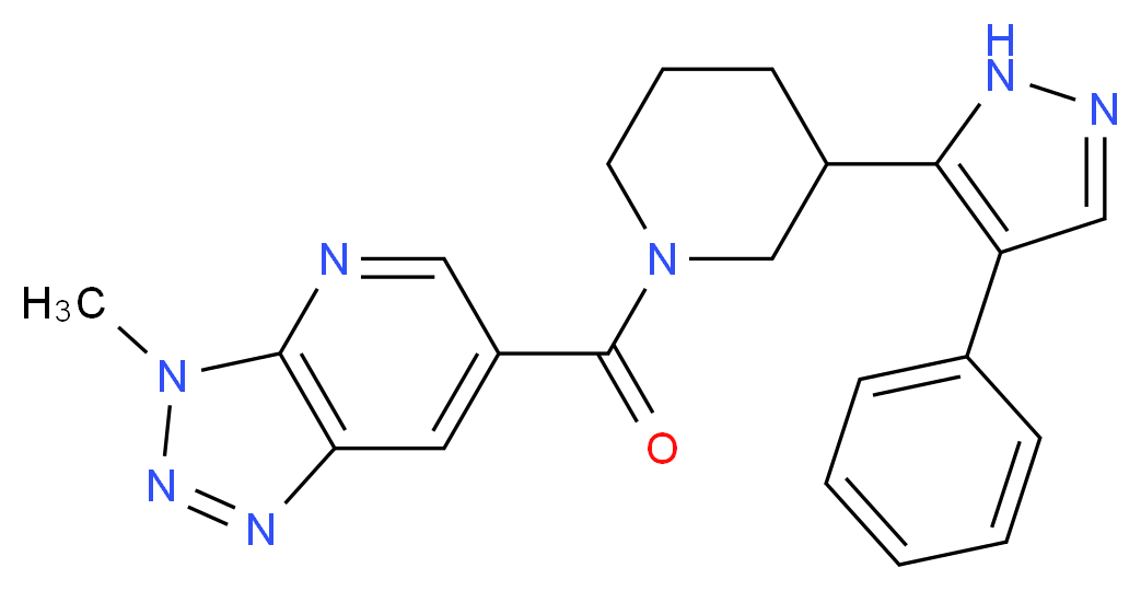 3-methyl-6-{[3-(4-phenyl-1H-pyrazol-5-yl)piperidin-1-yl]carbonyl}-3H-[1,2,3]triazolo[4,5-b]pyridine_Molecular_structure_CAS_)