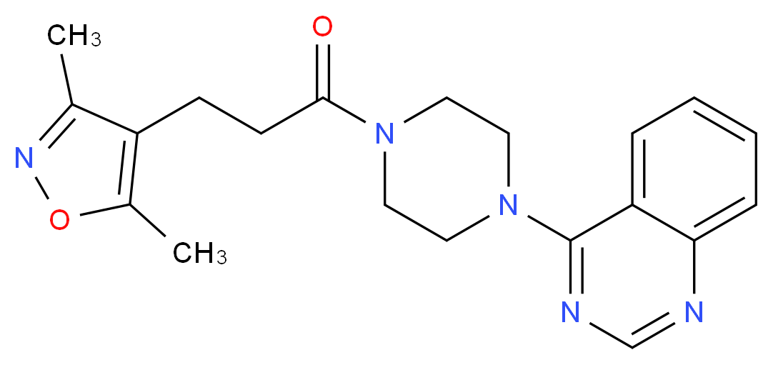 4-{4-[3-(3,5-dimethyl-4-isoxazolyl)propanoyl]-1-piperazinyl}quinazoline_Molecular_structure_CAS_)