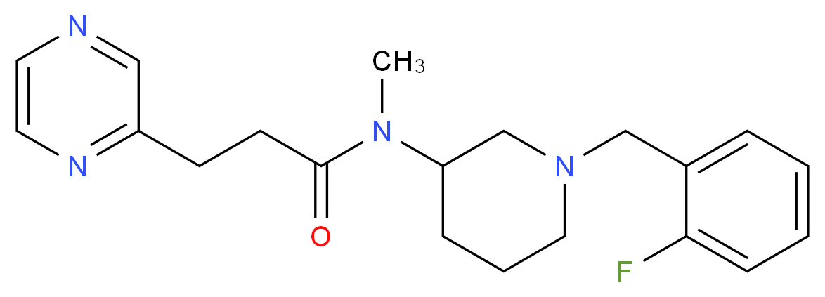 N-[1-(2-fluorobenzyl)-3-piperidinyl]-N-methyl-3-(2-pyrazinyl)propanamide_Molecular_structure_CAS_)