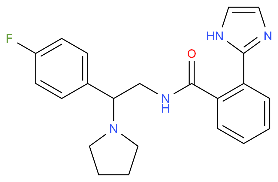 N-[2-(4-fluorophenyl)-2-pyrrolidin-1-ylethyl]-2-(1H-imidazol-2-yl)benzamide_Molecular_structure_CAS_)