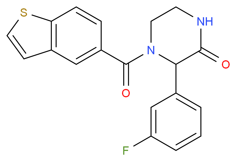 4-(1-benzothien-5-ylcarbonyl)-3-(3-fluorophenyl)-2-piperazinone_Molecular_structure_CAS_)