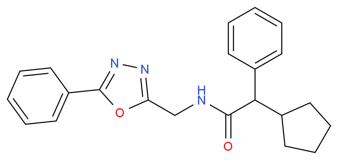 2-cyclopentyl-2-phenyl-N-[(5-phenyl-1,3,4-oxadiazol-2-yl)methyl]acetamide_Molecular_structure_CAS_)