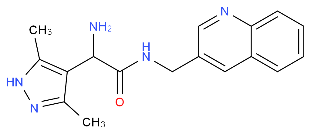 2-amino-2-(3,5-dimethyl-1H-pyrazol-4-yl)-N-(quinolin-3-ylmethyl)acetamide_Molecular_structure_CAS_)