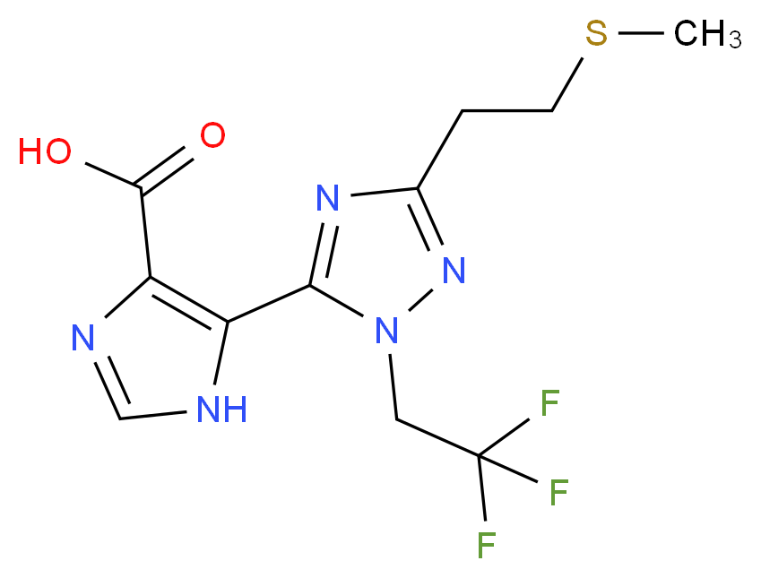 5-[3-[2-(methylthio)ethyl]-1-(2,2,2-trifluoroethyl)-1H-1,2,4-triazol-5-yl]-1H-imidazole-4-carboxylic acid_Molecular_structure_CAS_)