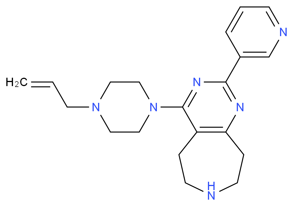 4-(4-allylpiperazin-1-yl)-2-pyridin-3-yl-6,7,8,9-tetrahydro-5H-pyrimido[4,5-d]azepine_Molecular_structure_CAS_)