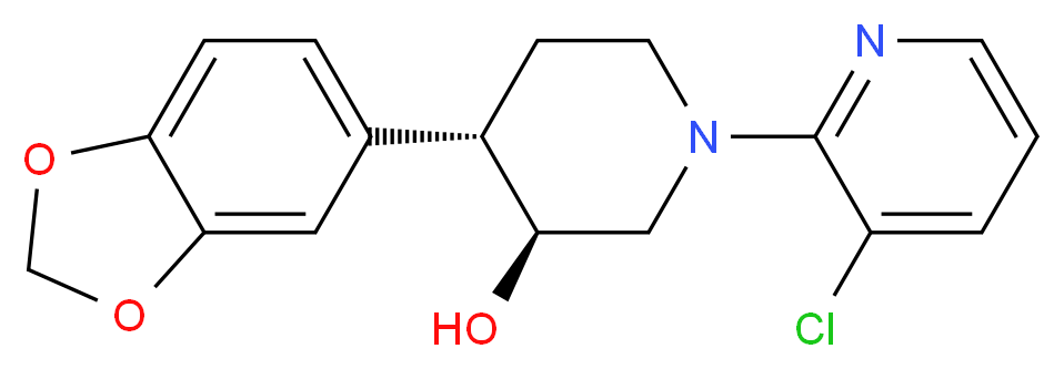 (3S*,4S*)-4-(1,3-benzodioxol-5-yl)-1-(3-chloropyridin-2-yl)piperidin-3-ol_Molecular_structure_CAS_)