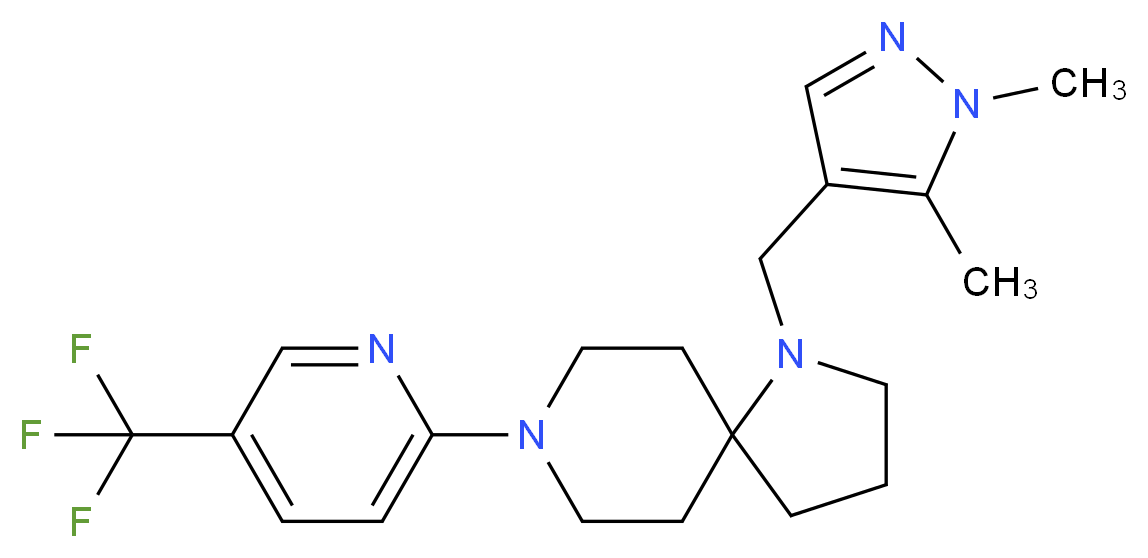 1-[(1,5-dimethyl-1H-pyrazol-4-yl)methyl]-8-[5-(trifluoromethyl)-2-pyridinyl]-1,8-diazaspiro[4.5]decane_Molecular_structure_CAS_)
