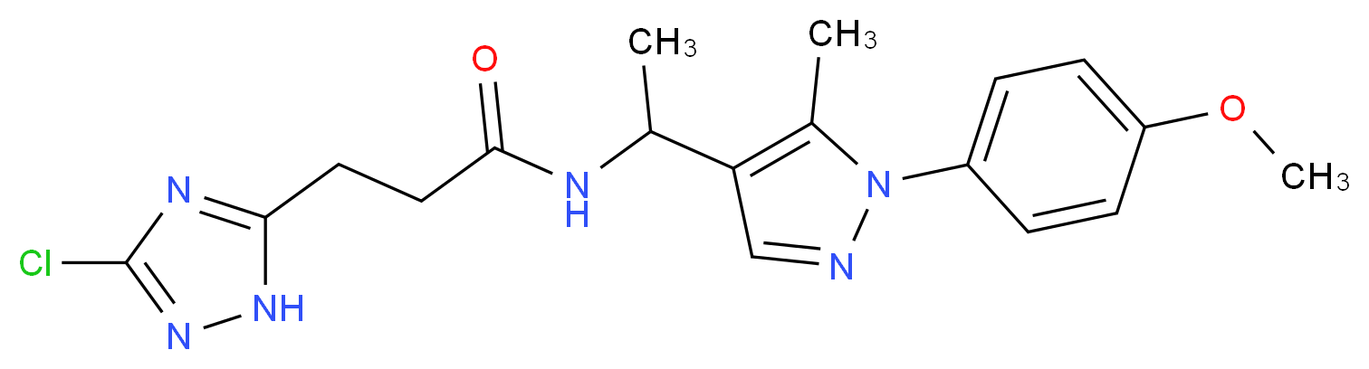 3-(3-chloro-1H-1,2,4-triazol-5-yl)-N-{1-[1-(4-methoxyphenyl)-5-methyl-1H-pyrazol-4-yl]ethyl}propanamide_Molecular_structure_CAS_)