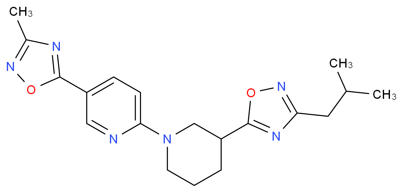 2-[3-(3-isobutyl-1,2,4-oxadiazol-5-yl)piperidin-1-yl]-5-(3-methyl-1,2,4-oxadiazol-5-yl)pyridine_Molecular_structure_CAS_)