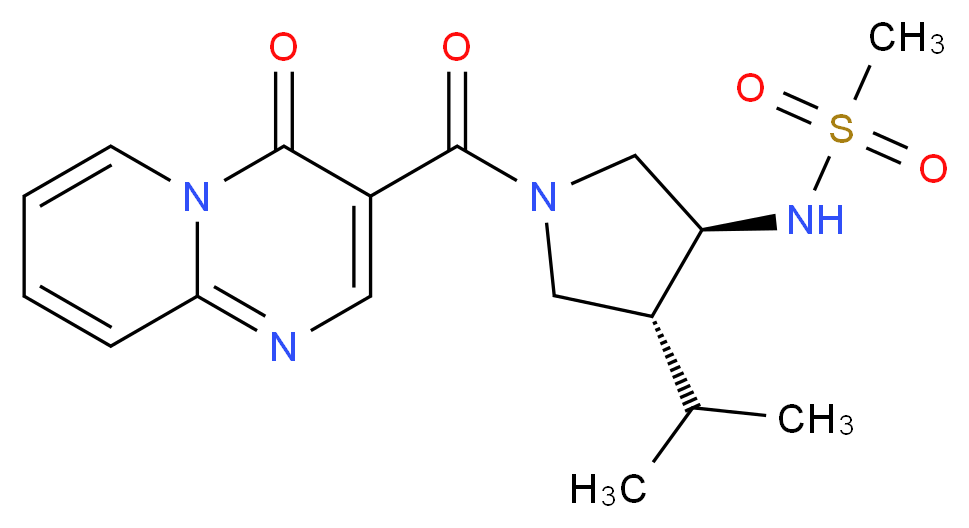 N-{(3S*,4R*)-4-isopropyl-1-[(4-oxo-4H-pyrido[1,2-a]pyrimidin-3-yl)carbonyl]-3-pyrrolidinyl}methanesulfonamide_Molecular_structure_CAS_)