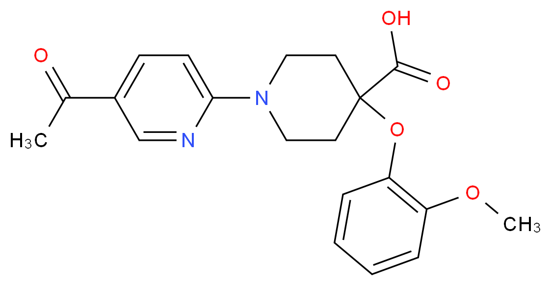 1-(5-acetylpyridin-2-yl)-4-(2-methoxyphenoxy)piperidine-4-carboxylic acid_Molecular_structure_CAS_)