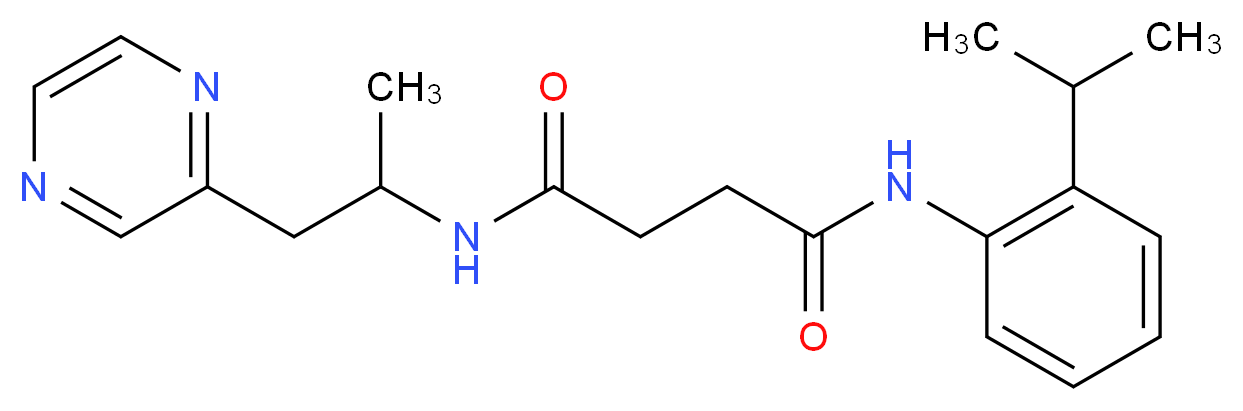 N-(2-isopropylphenyl)-N'-(1-methyl-2-pyrazin-2-ylethyl)succinamide_Molecular_structure_CAS_)