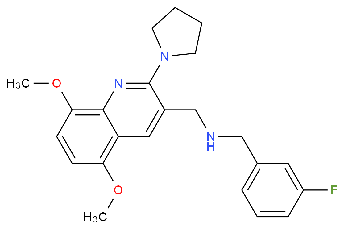 1-[5,8-dimethoxy-2-(1-pyrrolidinyl)-3-quinolinyl]-N-(3-fluorobenzyl)methanamine_Molecular_structure_CAS_)