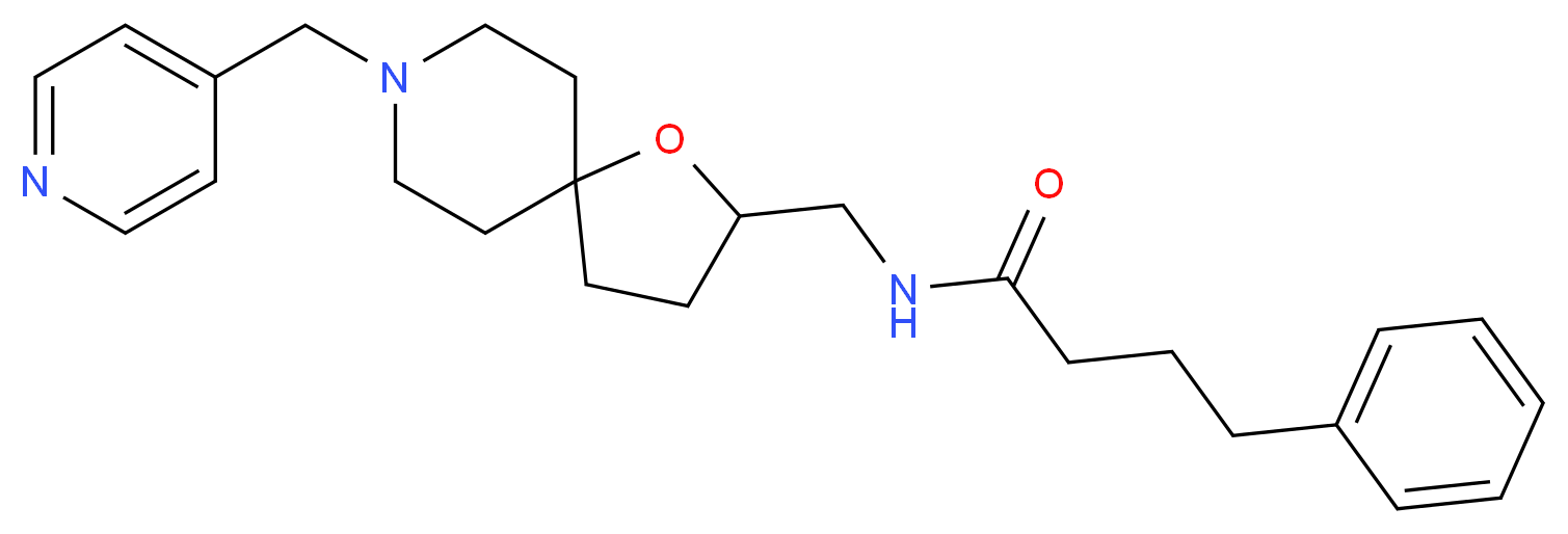 4-phenyl-N-{[8-(4-pyridinylmethyl)-1-oxa-8-azaspiro[4.5]dec-2-yl]methyl}butanamide_Molecular_structure_CAS_)