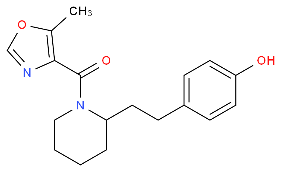 4-(2-{1-[(5-methyl-1,3-oxazol-4-yl)carbonyl]-2-piperidinyl}ethyl)phenol_Molecular_structure_CAS_)
