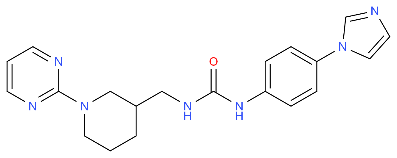N-[4-(1H-imidazol-1-yl)phenyl]-N'-[(1-pyrimidin-2-ylpiperidin-3-yl)methyl]urea_Molecular_structure_CAS_)