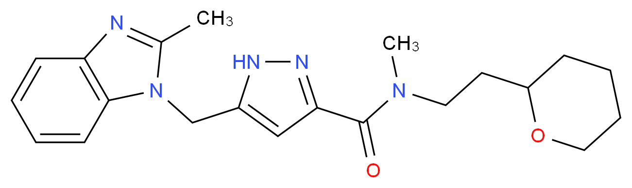 N-methyl-5-[(2-methyl-1H-benzimidazol-1-yl)methyl]-N-[2-(tetrahydro-2H-pyran-2-yl)ethyl]-1H-pyrazole-3-carboxamide_Molecular_structure_CAS_)
