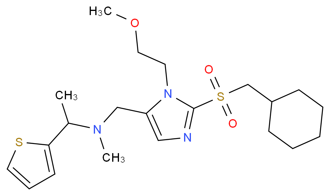 N-{[2-[(cyclohexylmethyl)sulfonyl]-1-(2-methoxyethyl)-1H-imidazol-5-yl]methyl}-N-methyl-1-(2-thienyl)ethanamine_Molecular_structure_CAS_)