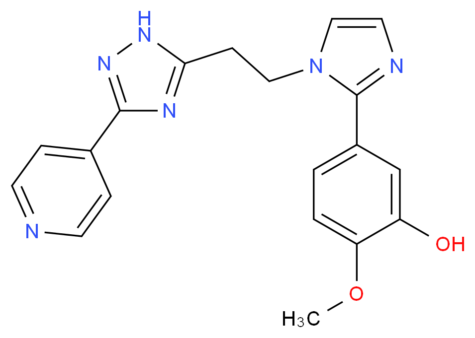 2-methoxy-5-{1-[2-(3-pyridin-4-yl-1H-1,2,4-triazol-5-yl)ethyl]-1H-imidazol-2-yl}phenol_Molecular_structure_CAS_)