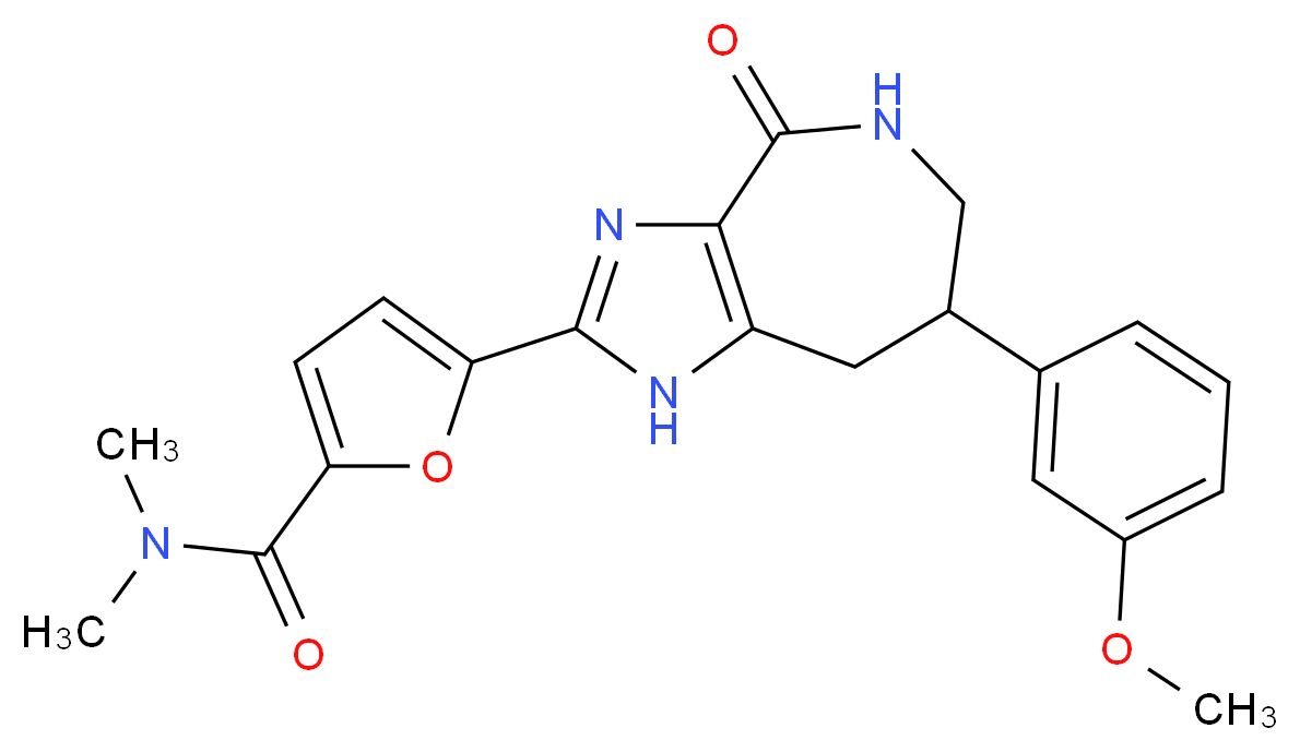 5-[7-(3-methoxyphenyl)-4-oxo-1,4,5,6,7,8-hexahydroimidazo[4,5-c]azepin-2-yl]-N,N-dimethyl-2-furamide_Molecular_structure_CAS_)