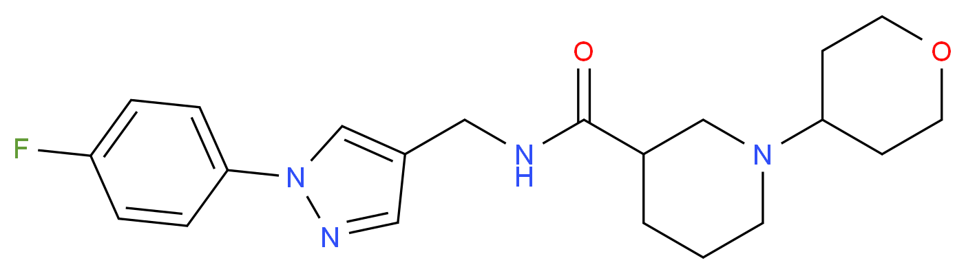 N-{[1-(4-fluorophenyl)-1H-pyrazol-4-yl]methyl}-1-(tetrahydro-2H-pyran-4-yl)-3-piperidinecarboxamide_Molecular_structure_CAS_)