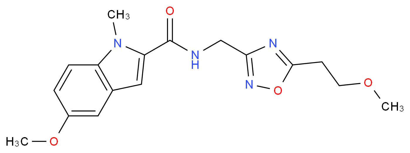 5-methoxy-N-{[5-(2-methoxyethyl)-1,2,4-oxadiazol-3-yl]methyl}-1-methyl-1H-indole-2-carboxamide_Molecular_structure_CAS_)