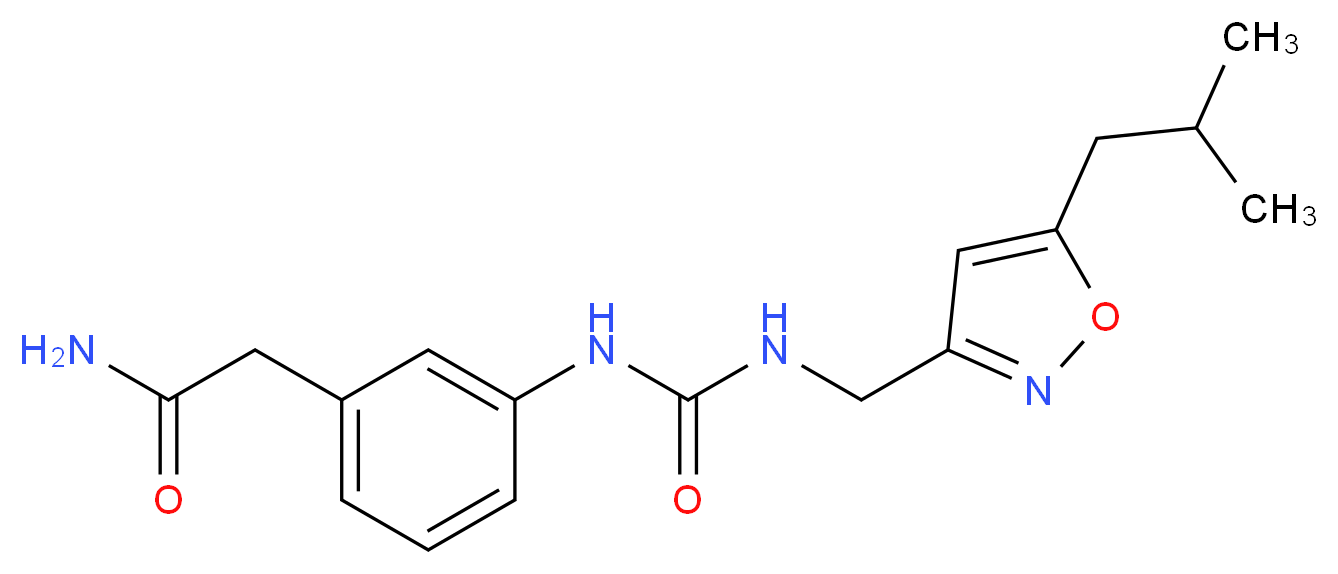 2-{3-[({[(5-isobutylisoxazol-3-yl)methyl]amino}carbonyl)amino]phenyl}acetamide_Molecular_structure_CAS_)