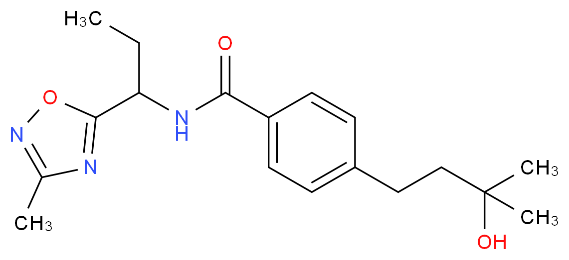 4-(3-hydroxy-3-methylbutyl)-N-[1-(3-methyl-1,2,4-oxadiazol-5-yl)propyl]benzamide_Molecular_structure_CAS_)