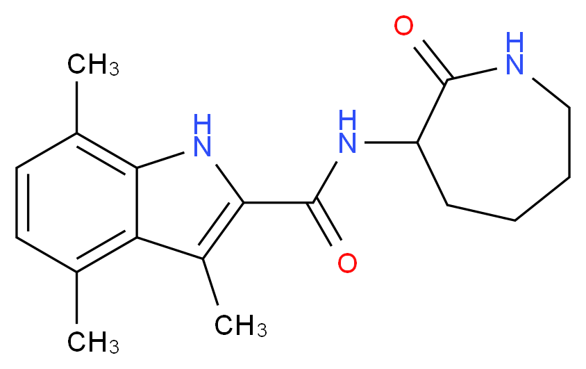 3,4,7-trimethyl-N-(2-oxo-3-azepanyl)-1H-indole-2-carboxamide_Molecular_structure_CAS_)