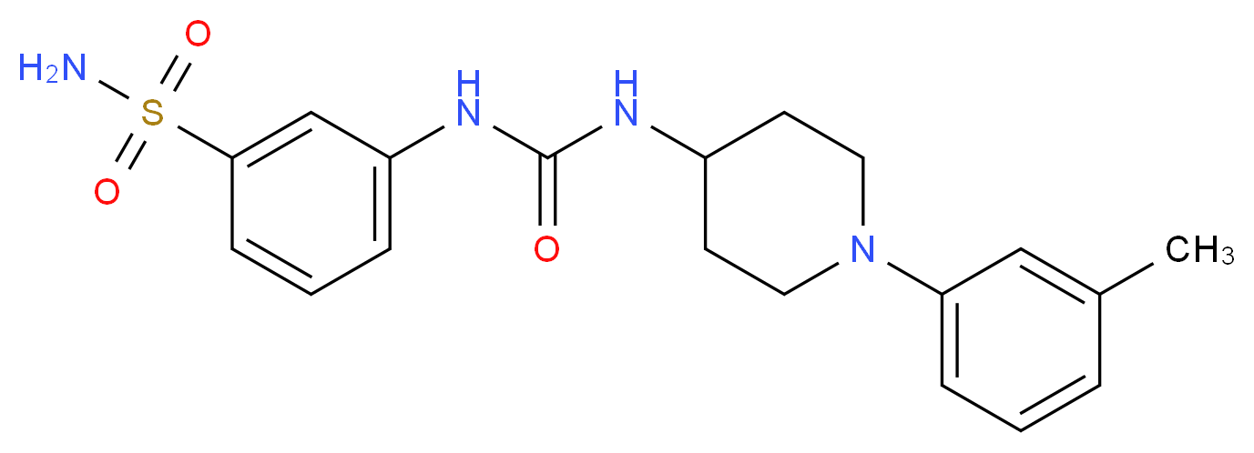 3-[({[1-(3-methylphenyl)piperidin-4-yl]amino}carbonyl)amino]benzenesulfonamide_Molecular_structure_CAS_)