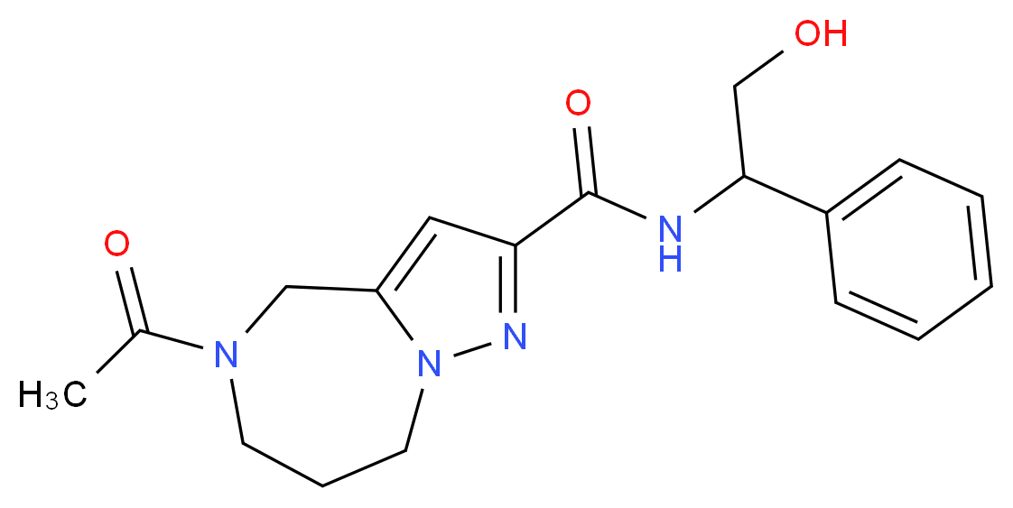 5-acetyl-N-(2-hydroxy-1-phenylethyl)-5,6,7,8-tetrahydro-4H-pyrazolo[1,5-a][1,4]diazepine-2-carboxamide_Molecular_structure_CAS_)