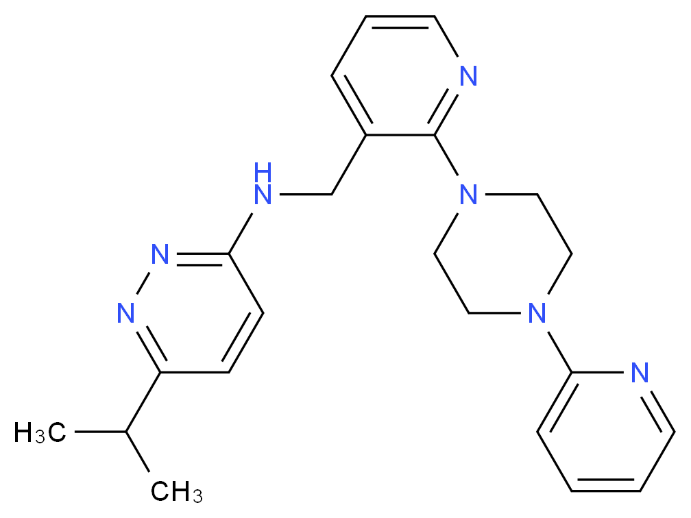 6-isopropyl-N-{[2-(4-pyridin-2-ylpiperazin-1-yl)pyridin-3-yl]methyl}pyridazin-3-amine_Molecular_structure_CAS_)