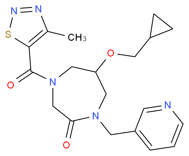 6-(cyclopropylmethoxy)-4-[(4-methyl-1,2,3-thiadiazol-5-yl)carbonyl]-1-(3-pyridinylmethyl)-1,4-diazepan-2-one_Molecular_structure_CAS_)