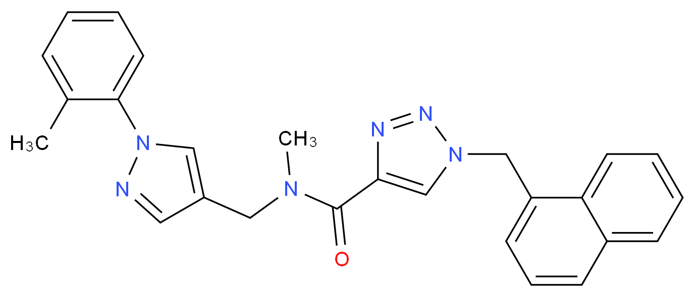 N-methyl-N-{[1-(2-methylphenyl)-1H-pyrazol-4-yl]methyl}-1-(1-naphthylmethyl)-1H-1,2,3-triazole-4-carboxamide_Molecular_structure_CAS_)