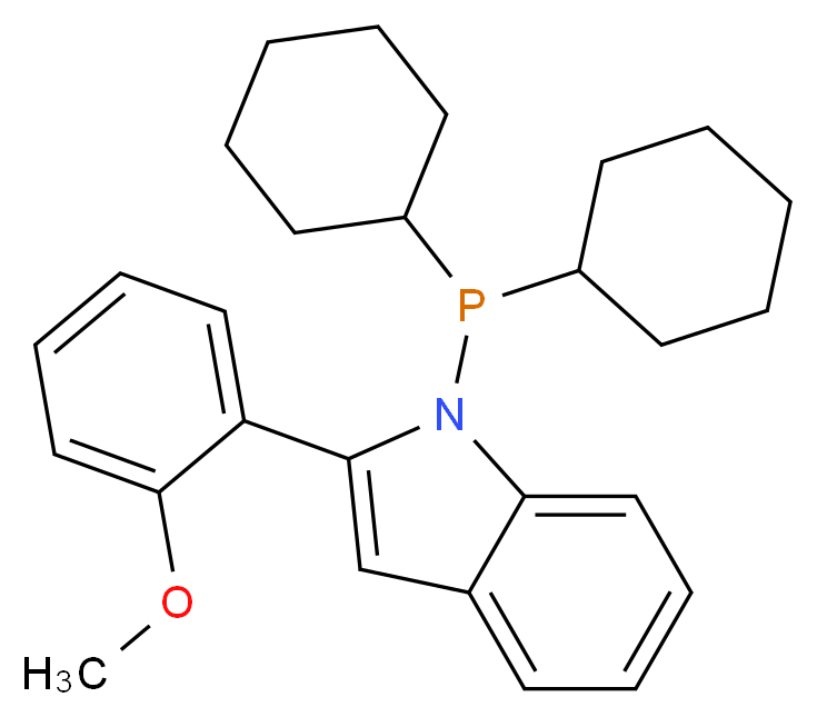 N-(Dicyclohexylphosphino)-2-(2′-methoxyphenyl)indole_Molecular_structure_CAS_947402-60-0)
