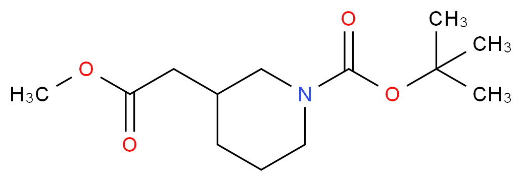tert-Butyl 3-(2-methoxy-2-oxoethyl)piperidine-1-carboxylate_Molecular_structure_CAS_691876-16-1)