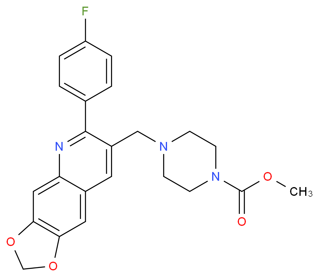 methyl 4-{[6-(4-fluorophenyl)[1,3]dioxolo[4,5-g]quinolin-7-yl]methyl}-1-piperazinecarboxylate_Molecular_structure_CAS_)