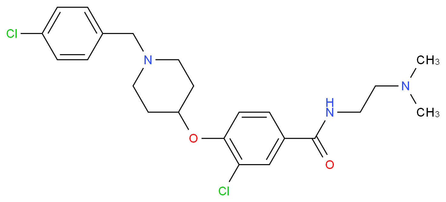3-chloro-4-{[1-(4-chlorobenzyl)-4-piperidinyl]oxy}-N-[2-(dimethylamino)ethyl]benzamide_Molecular_structure_CAS_)