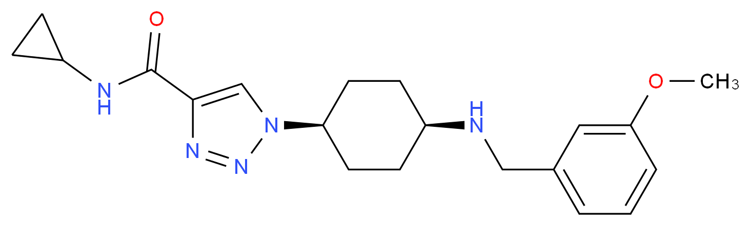 N-cyclopropyl-1-{cis-4-[(3-methoxybenzyl)amino]cyclohexyl}-1H-1,2,3-triazole-4-carboxamide_Molecular_structure_CAS_)