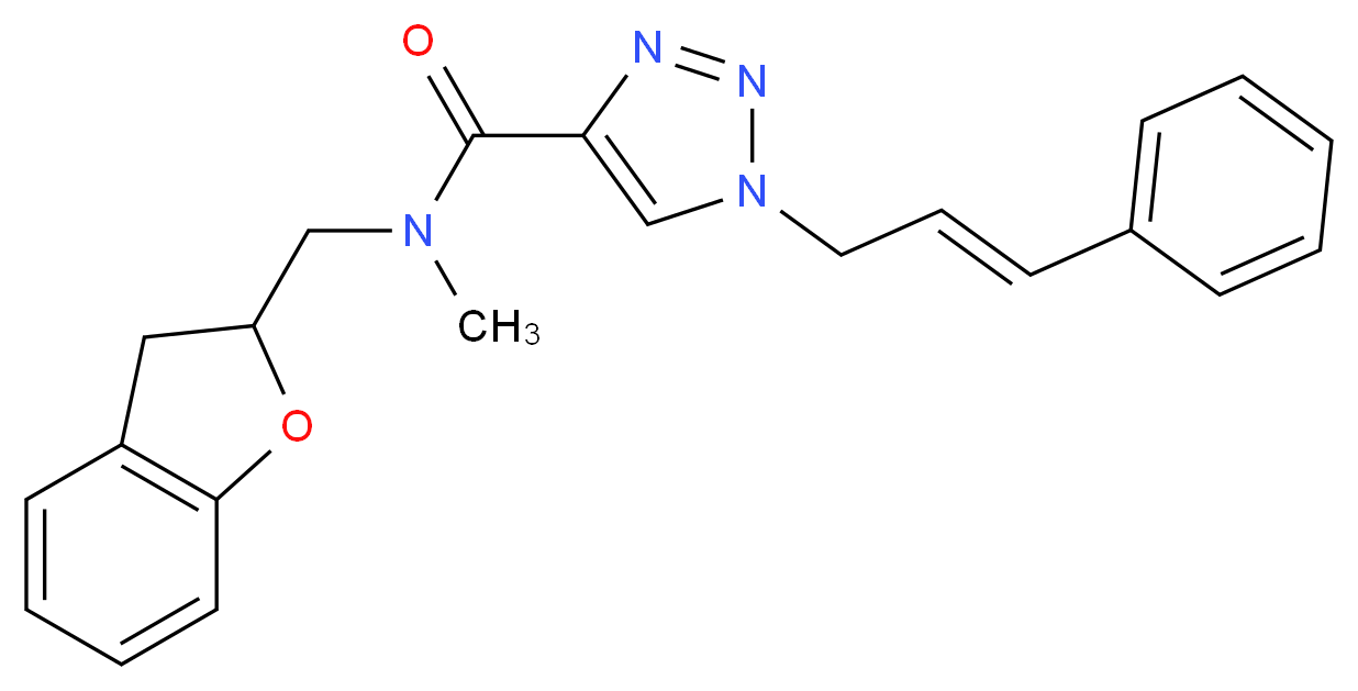 N-(2,3-dihydro-1-benzofuran-2-ylmethyl)-N-methyl-1-[(2E)-3-phenyl-2-propen-1-yl]-1H-1,2,3-triazole-4-carboxamide_Molecular_structure_CAS_)