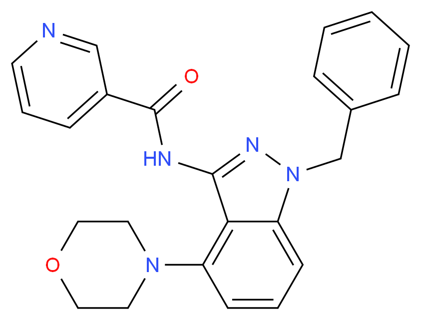 N-(1-benzyl-4-morpholin-4-yl-1H-indazol-3-yl)nicotinamide_Molecular_structure_CAS_)