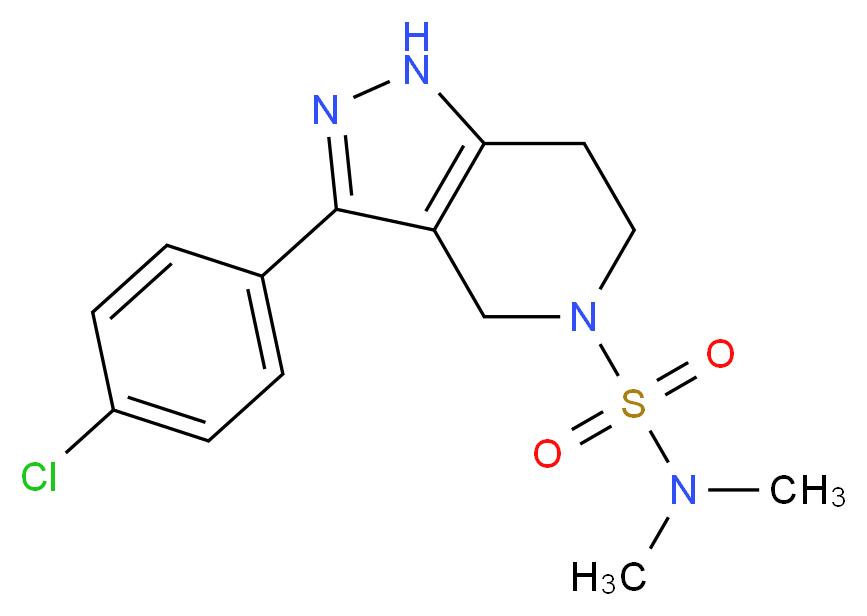 3-(4-chlorophenyl)-N,N-dimethyl-1,4,6,7-tetrahydro-5H-pyrazolo[4,3-c]pyridine-5-sulfonamide_Molecular_structure_CAS_)