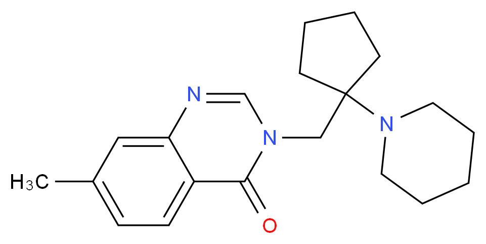 7-methyl-3-[(1-piperidin-1-ylcyclopentyl)methyl]quinazolin-4(3H)-one_Molecular_structure_CAS_)