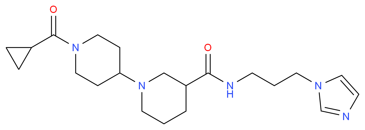 1'-(cyclopropylcarbonyl)-N-[3-(1H-imidazol-1-yl)propyl]-1,4'-bipiperidine-3-carboxamide_Molecular_structure_CAS_)