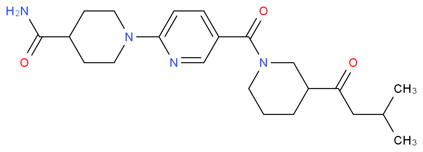 1-(5-{[3-(3-methylbutanoyl)piperidin-1-yl]carbonyl}pyridin-2-yl)piperidine-4-carboxamide_Molecular_structure_CAS_)